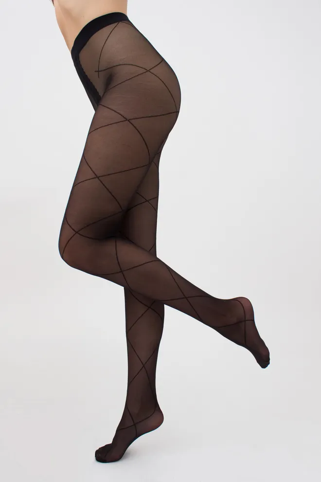 Колготки с геометрическим рисунком Intersection 20 den model 2 Giulia (nero)
