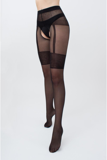 Колготки з еротичним вирізом Intimo noir 20 den model 1 Giulia (nero (1))