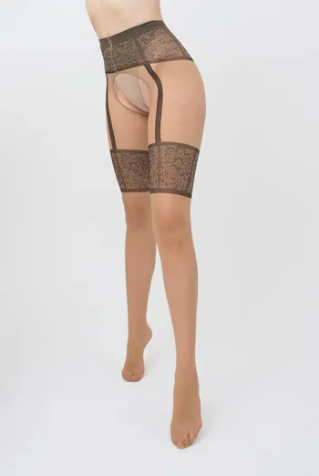 Колготки з еротичним вирізом Intimo noir 20 den model 1 Giulia (daino/nero) Колготки з еротичним вирізом Intimo noir 20 den model 1 Giulia (daino/nero)