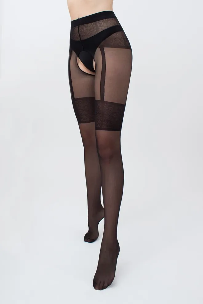 Колготки с эротическим вырезом Intimo noir 20 den model 1 Giulia (nero (1))