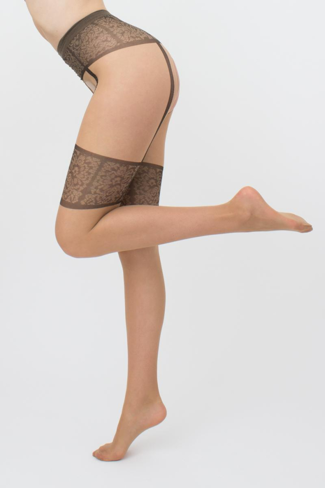 Колготки з еротичним вирізом Intimo noir 20 den model 1 Giulia (daino/nero)