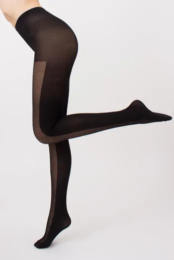 Колготки с сеткой спереди Ivonna 60 den model 1 Giulia (nero) Колготки с сеткой спереди Ivonna 60 den model 1 Giulia (nero)