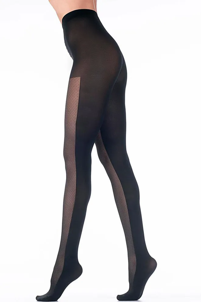 Колготки с сеткой спереди Ivonna 60 den model 1 Giulia (nero)