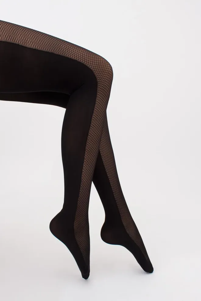 Колготки с сеткой спереди Ivonna 60 den model 1 Giulia (nero)