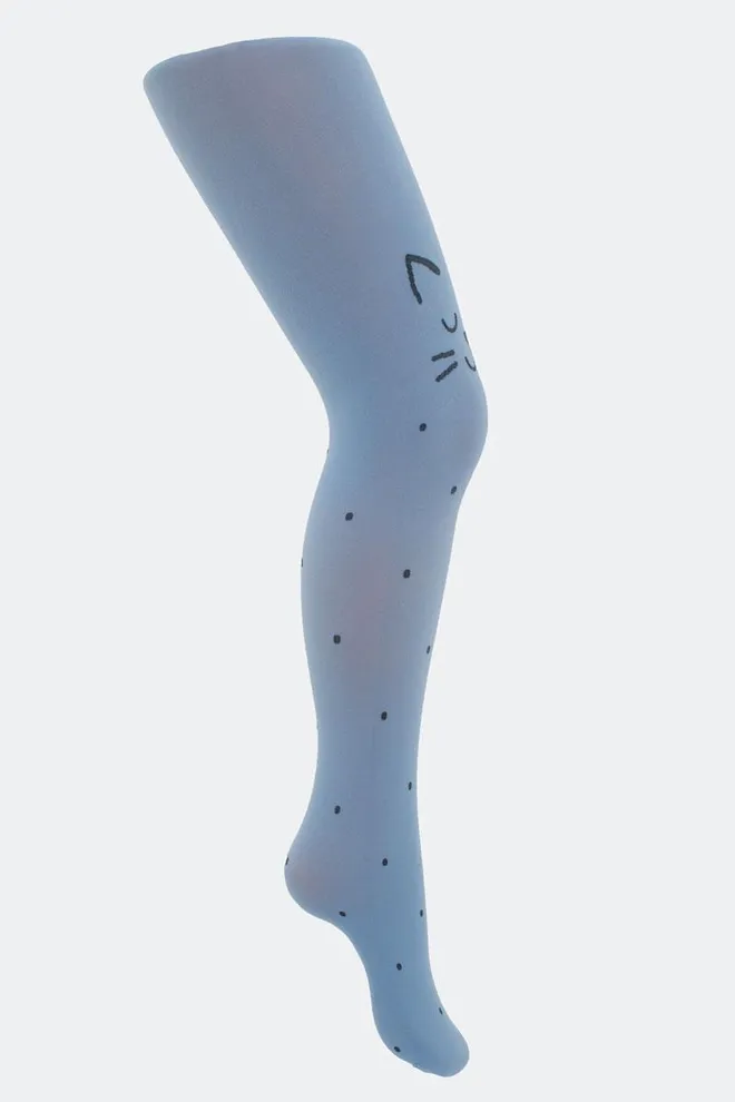 Детские колготки с кошками на коленях Katie 80 den model 2 Giulia (baby blue)