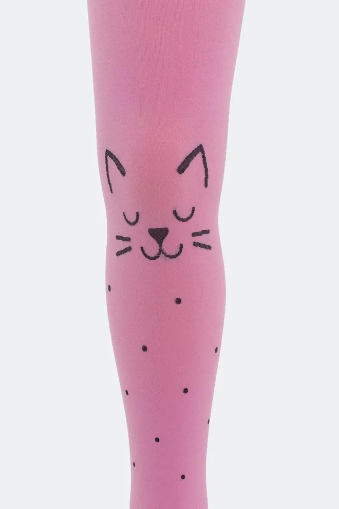 Детские колготки с кошками на коленях Katie 80 den model 2 Giulia (sweet lilac)