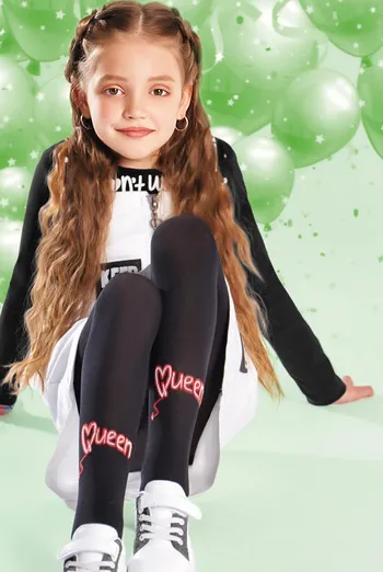 Дитячі колготки з малюнком Kerry 80 den model 5 Giulia (nero), чорний Дитячі колготки з малюнком Kerry 80 den model 5 Giulia (nero), чорний