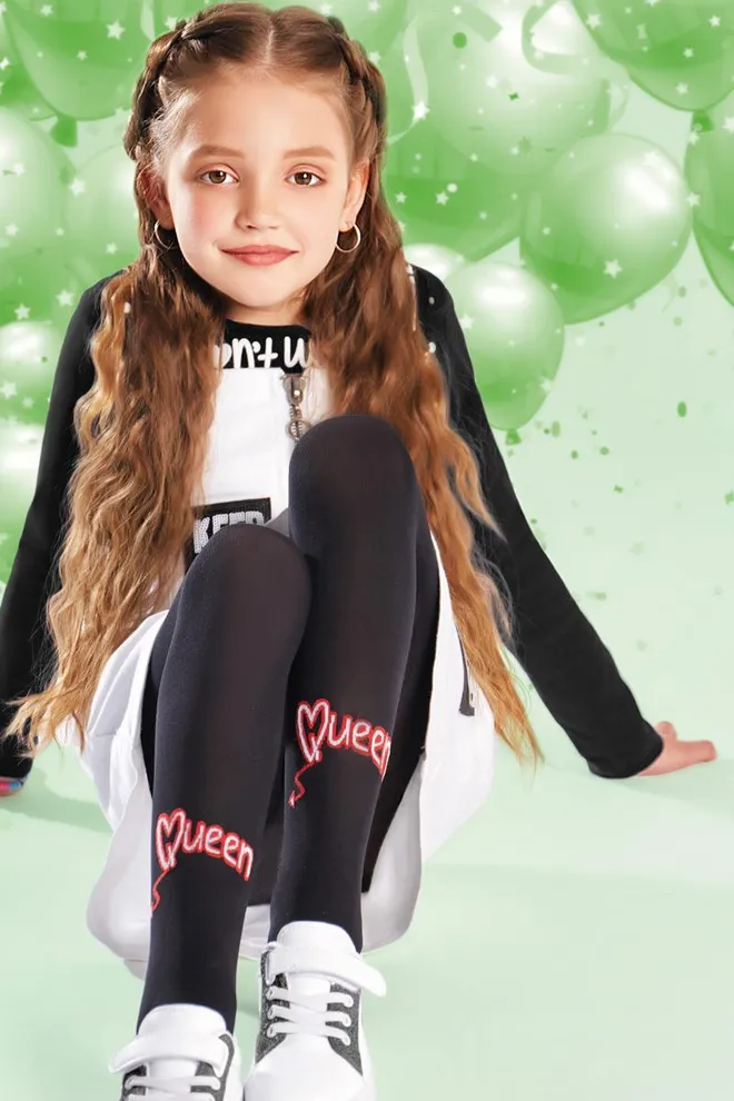 Дитячі колготки з малюнком Kerry 80 den model 5 Giulia (nero), чорний