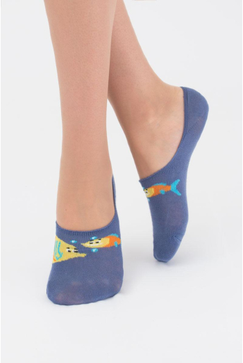 Шкарпетки слідки дитячі з рибами Kf1 marine 008 Giulia (jeans) Шкарпетки слідки дитячі з рибами Kf1 marine 008 Giulia (jeans)