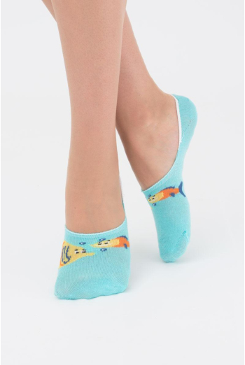 Шкарпетки слідки дитячі з рибами Kf1 marine 008 Giulia (light mint) Шкарпетки слідки дитячі з рибами Kf1 marine 008 Giulia (light mint)