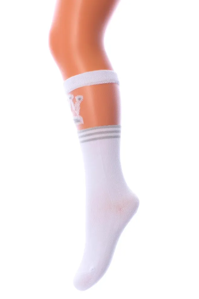 KG1 CRISTAL LUREX 001 Детские гольфы с рисунком и люрексом TM GIULIA  (white)