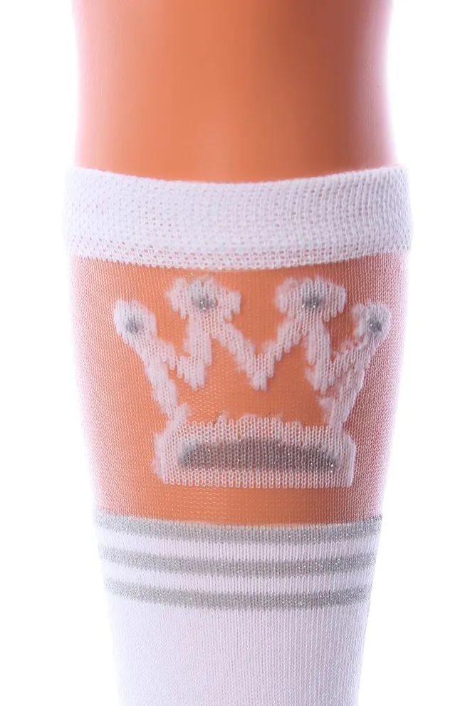 KG1 CRISTAL LUREX 001 Детские гольфы с рисунком и люрексом TM GIULIA  (white)