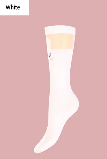 KGM-001 Дитячі гольфи із зображенням кролика TM GIULIA  (white)