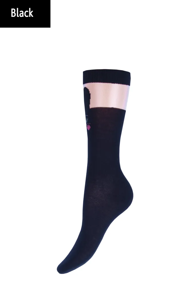 KGM-001 Детские гольфы с изображением кролика TM GIULIA  (black)