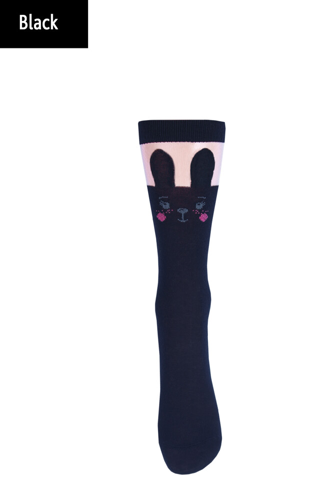 KGM-001 Дитячі гольфи із зображенням кролика TM GIULIA  (black)