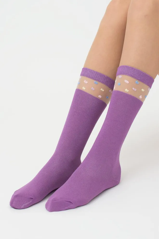 Дитячі гольфи шкільні Kgm 005 Giulia (lilac)