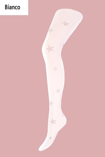 Дитячі колготки з зірками Kristal 70 den model 1 Giulia (bianco) Дитячі колготки з зірками Kristal 70 den model 1 Giulia (bianco)
