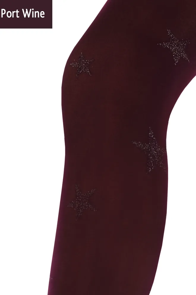Дитячі колготки з зірками Kristal 70 den model 1 Giulia (port wine)