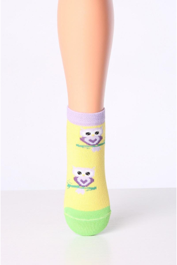 Шкарпетки дитячі з совами Kss Komplekt 002 Giulia 2 пары (yellow/lilac)