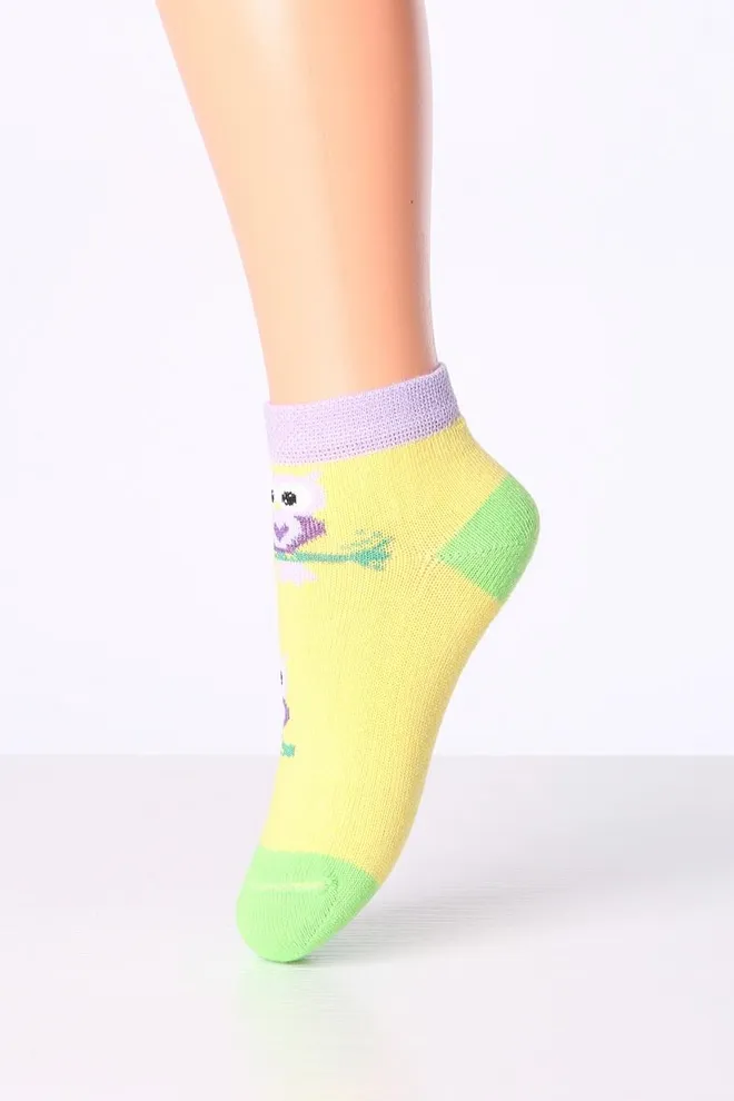 Носки детские с совами Kss Komplekt 002 Giulia 2 пары (yellow/lilac)