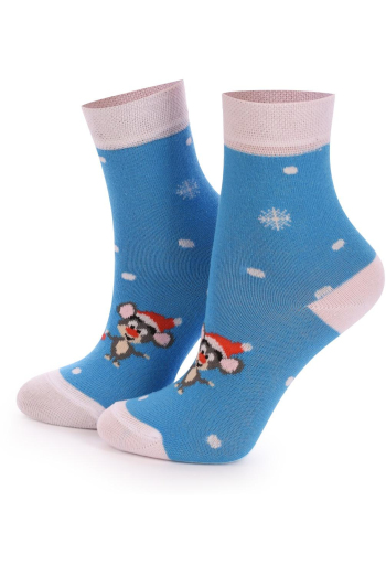 Шкарпетки дитячі з малюнком Ks2c New Year 006 Giulia (blue)