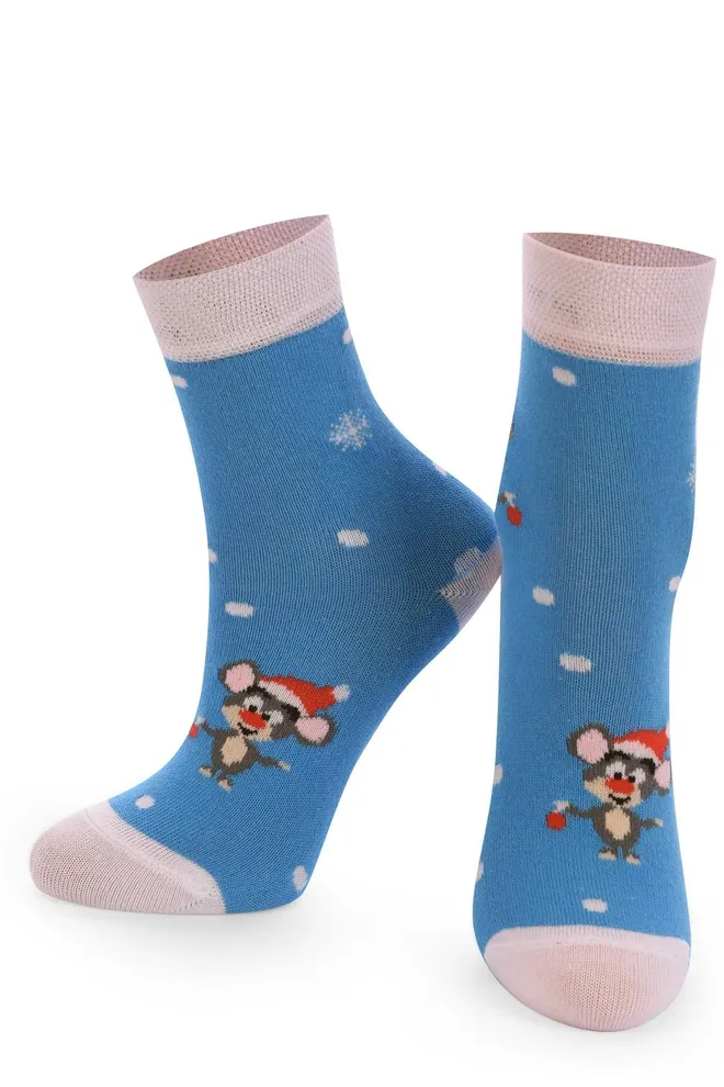 Шкарпетки дитячі з малюнком Ks2c New Year 006 Giulia (blue)