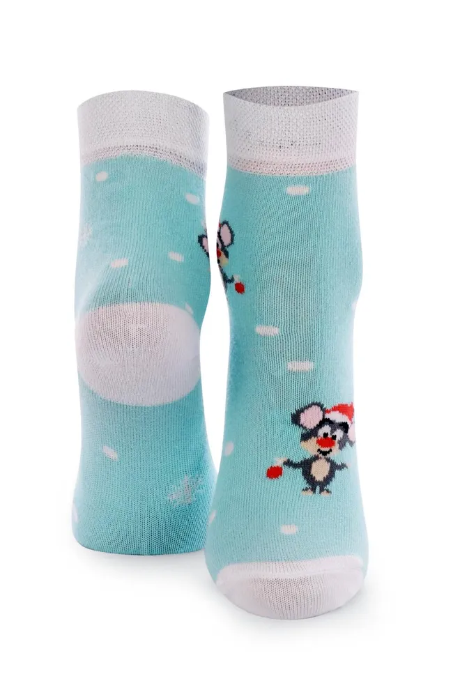 Шкарпетки дитячі з малюнком Ks2c New Year 006 Giulia (mentol)