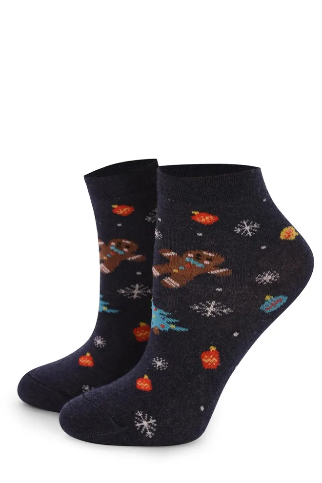 KS2M-NEW YEAR-005 Детские тематические носки ТМ GIULIA  (denim melange)