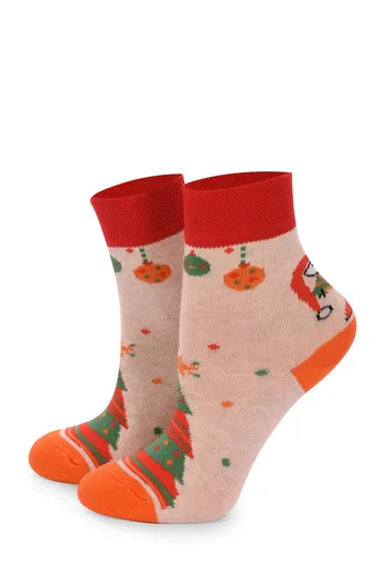 KS2M-NEW YEAR-007 Дитячі тематичні шкарпетки ТМ GIULIA  (panna melange)