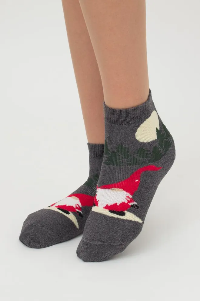 Носки детские с махрой Ks3m/te-006 Giulia (dark grey melange)