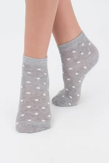Носки детские короткие KS2 basic 001 Giulia 2 пары (light grey melange), серый Носки детские короткие KS2 basic 001 Giulia 2 пары (light grey melange), серый
