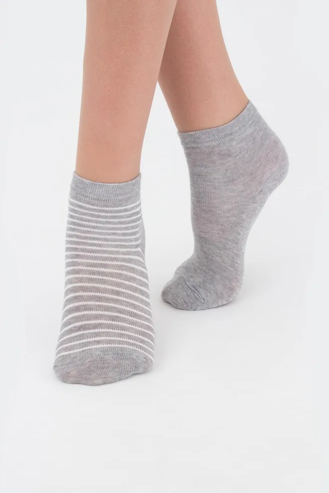 Шкарпетки дитячі короткі Ks2 classic + Ks2 basic 002 Giulia 2 пари (light grey melange)