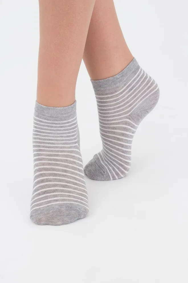 Шкарпетки дитячі короткі Ks2 classic + Ks2 basic 002 Giulia 2 пари (light grey melange)