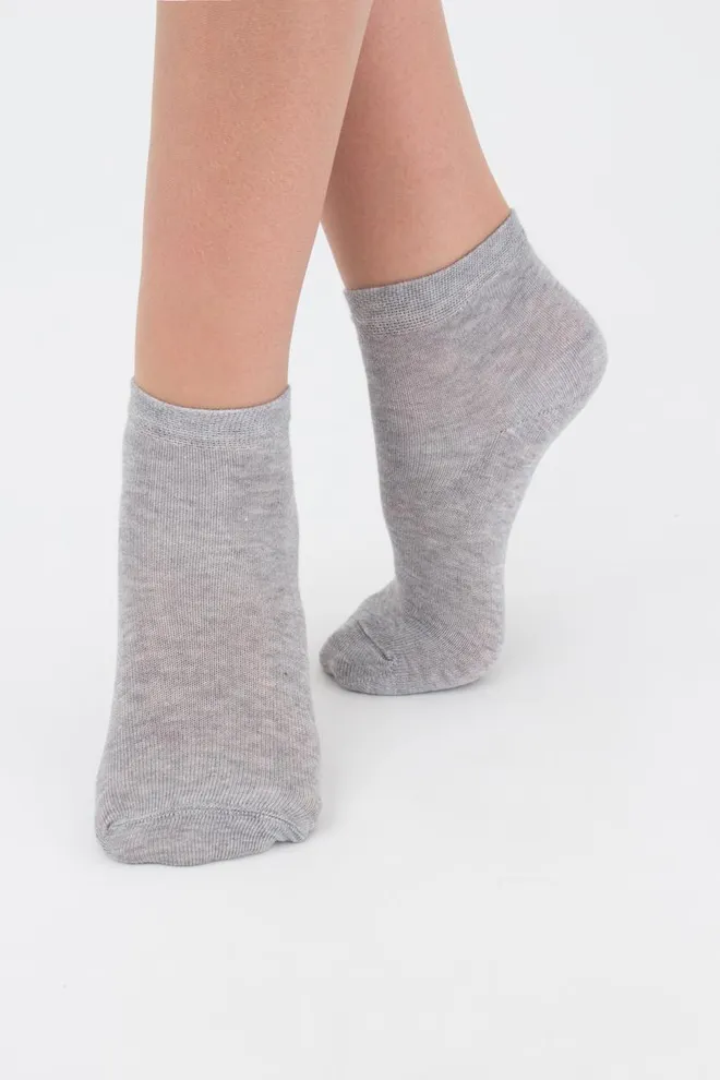 Шкарпетки дитячі короткі Ks2 classic Giulia 2 пари (light grey melange/pearl)