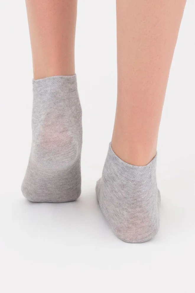 Шкарпетки дитячі короткі Ks2 classic Giulia 2 пари (light grey melange/black)