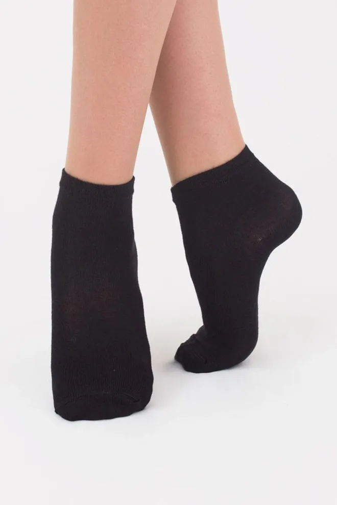 Шкарпетки дитячі короткі Ks2 classic Giulia 2 пари (light grey melange/black)