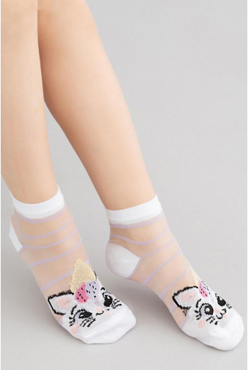Шкарпетки дитячі укорочені з котами Ks2 cristal 001 Giulia (lilac) Шкарпетки дитячі укорочені з котами Ks2 cristal 001 Giulia (lilac)