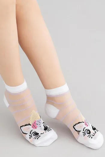 Шкарпетки дитячі укорочені з котами Ks2 cristal 001 Giulia (lilac) Шкарпетки дитячі укорочені з котами Ks2 cristal 001 Giulia (lilac)