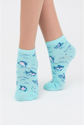 Шкарпетки дитячі укорочені з акулами Ks2 Marine 001 Giulia (light mint) Шкарпетки дитячі укорочені з акулами Ks2 Marine 001 Giulia (light mint)