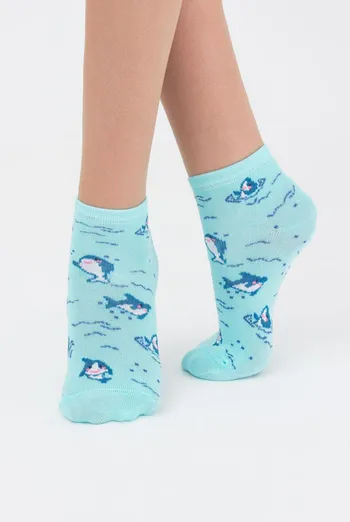 Шкарпетки дитячі укорочені з акулами Ks2 Marine 001 Giulia (light mint) Шкарпетки дитячі укорочені з акулами Ks2 Marine 001 Giulia (light mint)