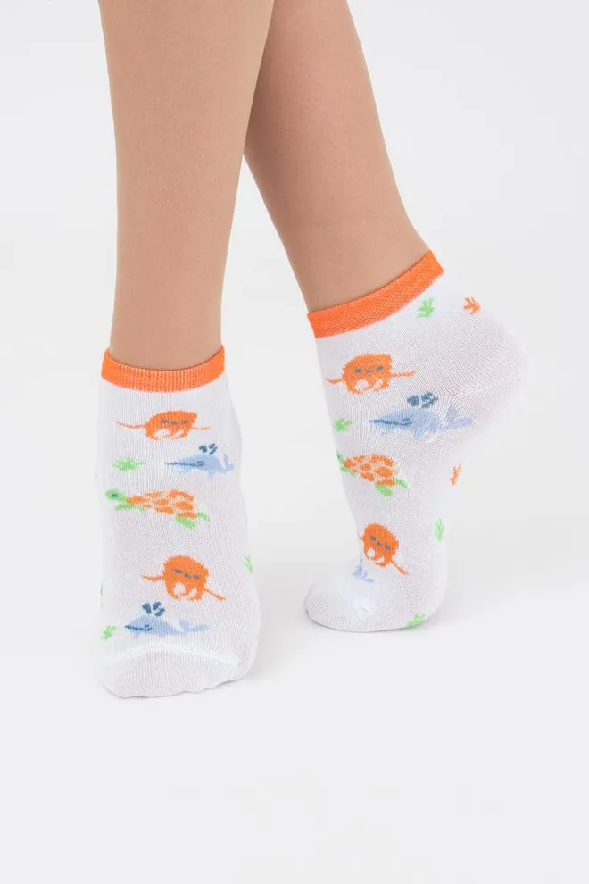 Носки детские укороченные с рисунком Ks2 Marine 002 Giulia (bianco)