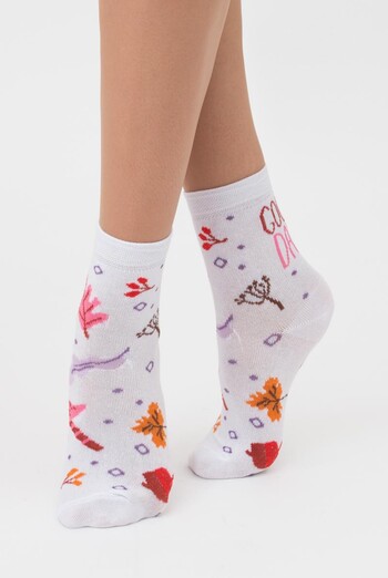 Шкаретки дитячі класичнi з малюнком Ks2 Autumn 003 Giulia (white), білий