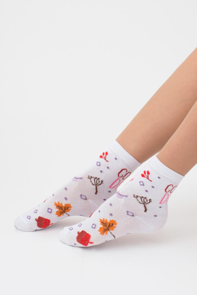 Шкаретки дитячі класичнi з малюнком Ks2 Autumn 003 Giulia (white), білий