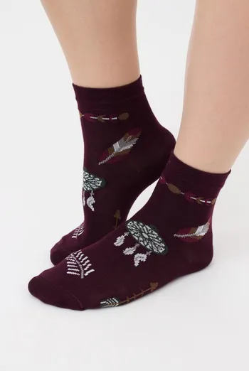 Шкарпетки дитячі класичні з малюнком Ks3 Boho (F) 001 Giulia (vintage grape), фіолетовий