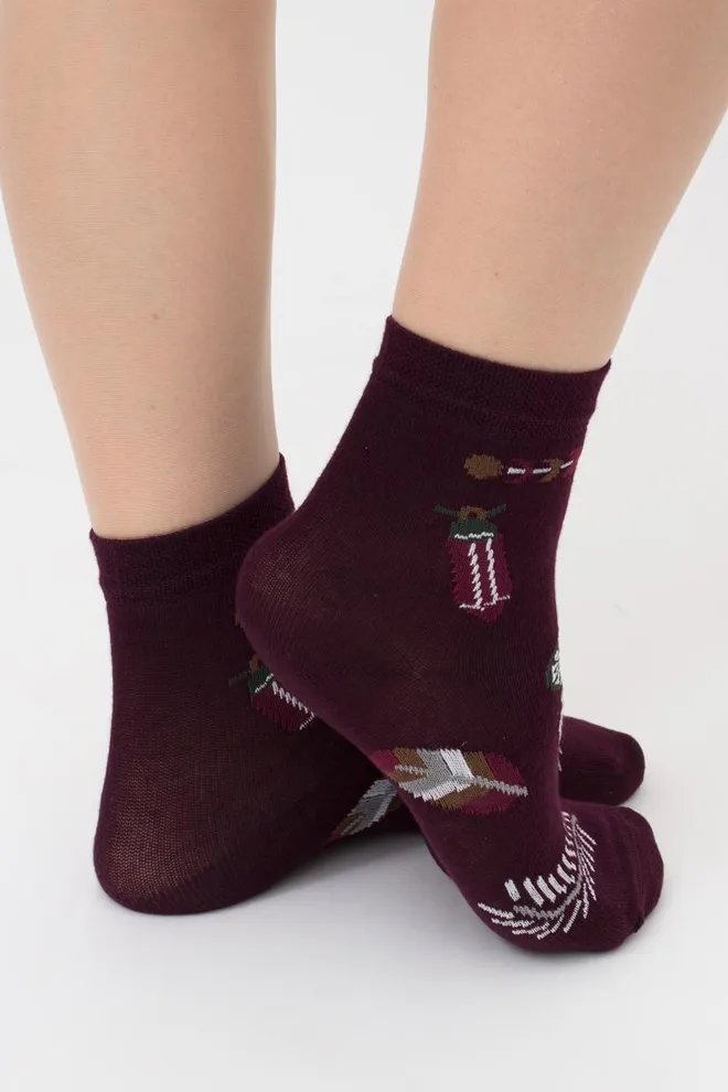 Шкарпетки дитячі класичні з малюнком Ks3 Boho (F) 001 Giulia (vintage grape), фіолетовий