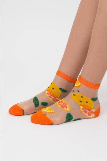 Шкарпетки дитячі класичні з малюнком KS3 CRISTAL 005 Giulia (orange), помаранчевий Шкарпетки дитячі класичні з малюнком KS3 CRISTAL 005 Giulia (orange), помаранчевий