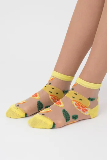 Шкарпетки дитячі класичні з малюнком KS3 CRISTAL 005 Giulia (yellow), жовтий