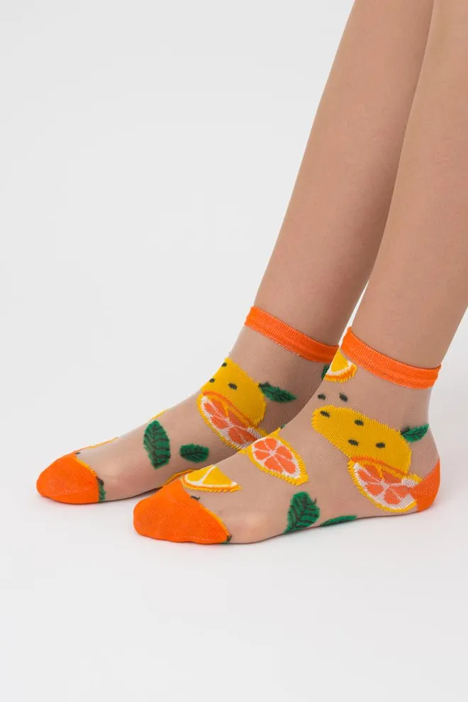 Носки детские классические с рисунком KS3 CRISTAL 005 Giulia (orange), оранжевый