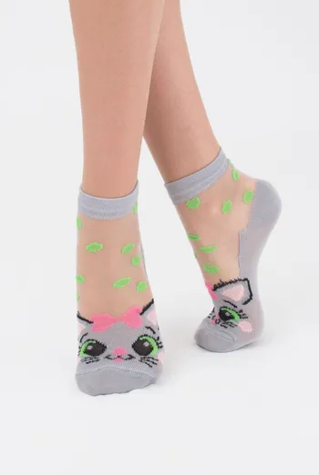 Шкарпетки дитячі класичні з котами Ks3 cristal 013 Giulia (silver) Шкарпетки дитячі класичні з котами Ks3 cristal 013 Giulia (silver)
