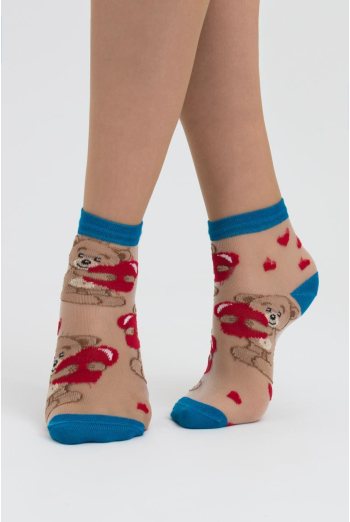 Носки детские классические с рисунком Ks3 cristal 017 Giulia (blue sapphire), синий Носки детские классические с рисунком Ks3 cristal 017 Giulia (blue sapphire), синий